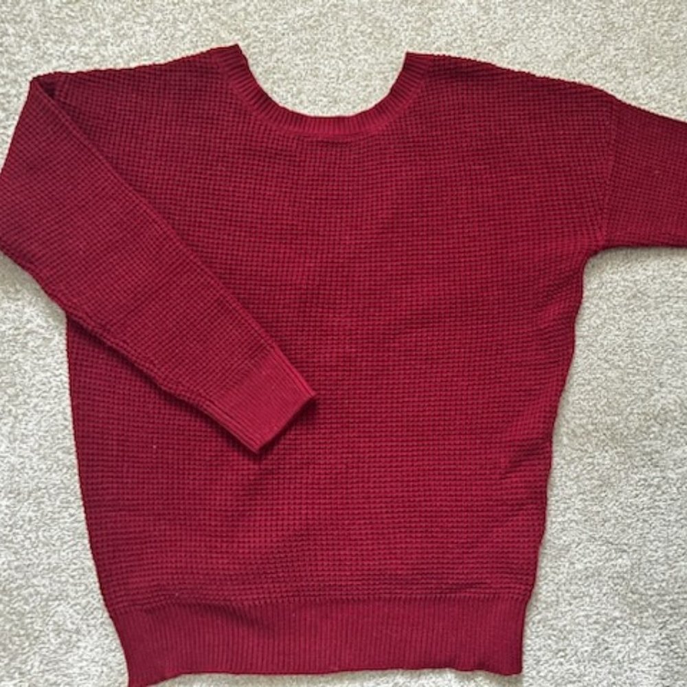 Red Sweater with open corset back